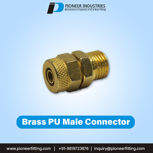 Brass PU Male Connector 1