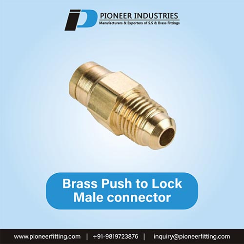 Brass Push to Lock Male Connector