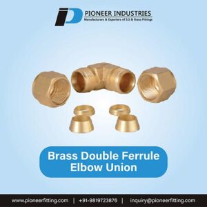 Brass Double Ferrule Elbow Union