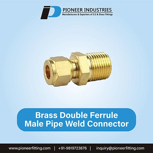 Brass Double Ferrule Male Pipe Weld Connector