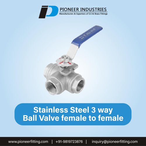 Stainless Steel 3 way Ball Valve female to female 1