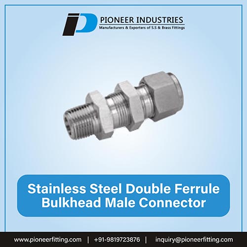 Stainless Steel Double Ferrule Bulkhead Male Connector