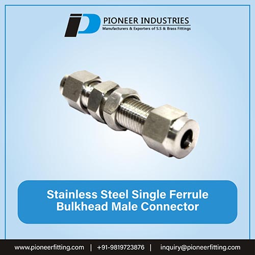 Stainless Steel Single Ferrule Bulkhead Male Connector